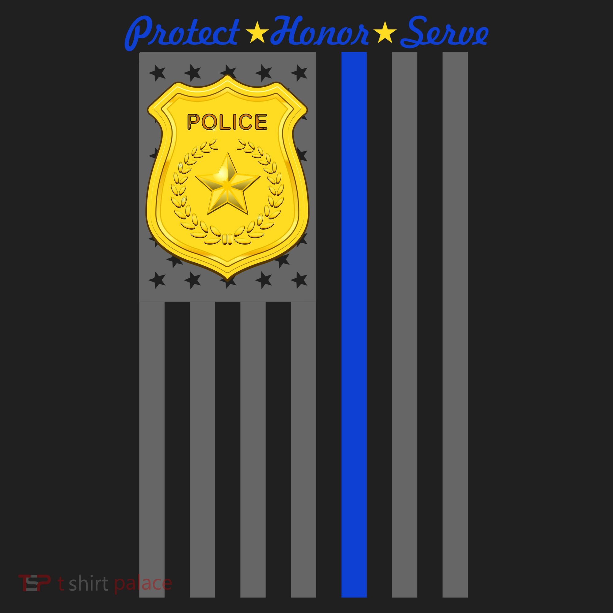Protect Honor Serve Blue Striped Police Flag Tumbler