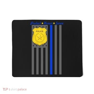 Protect Honor Serve Blue Striped Police Flag Mousepad