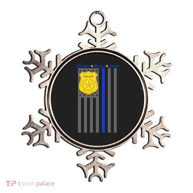 Protect Honor Serve Blue Striped Police Flag Ornament