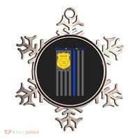 Protect Honor Serve Blue Striped Police Flag Ornament thumb 0