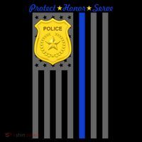 Protect Honor Serve Blue Striped Police Flag Ornament thumb 1