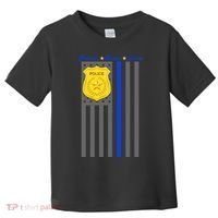 Protect Honor Serve Blue Striped Police Flag Toddler T-Shirt thumb 0
