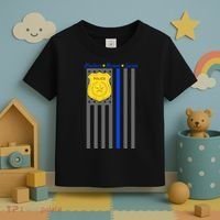 Protect Honor Serve Blue Striped Police Flag Toddler T-Shirt thumb 3