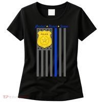 Protect Honor Serve Blue Striped Police Flag Women's T-Shirt thumb 0