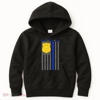 Protect Honor Serve Blue Striped Police Flag Kids Hoodie thumb 0
