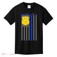 Protect Honor Serve Blue Striped Police Flag Kids T-Shirt thumb 0