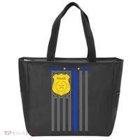 Protect Honor Serve Blue Striped Police Flag Tote Bag thumb 0