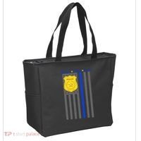 Protect Honor Serve Blue Striped Police Flag Tote Bag thumb 2