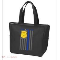 Protect Honor Serve Blue Striped Police Flag Tote Bag thumb 3