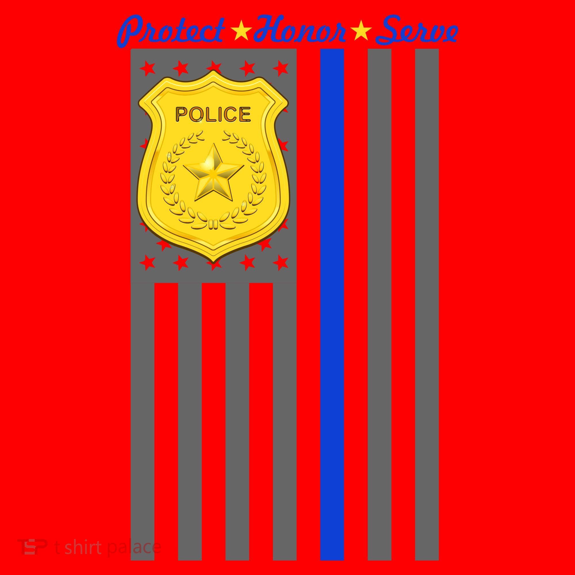 Protect Honor Serve Blue Striped Police Flag Santa Hat
