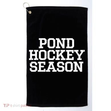 Pond Hockey Season Gift Golf Towel