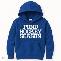 Pond Hockey Season Gift Kids Hoodie thumb 0