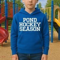 Pond Hockey Season Gift Kids Hoodie thumb 2