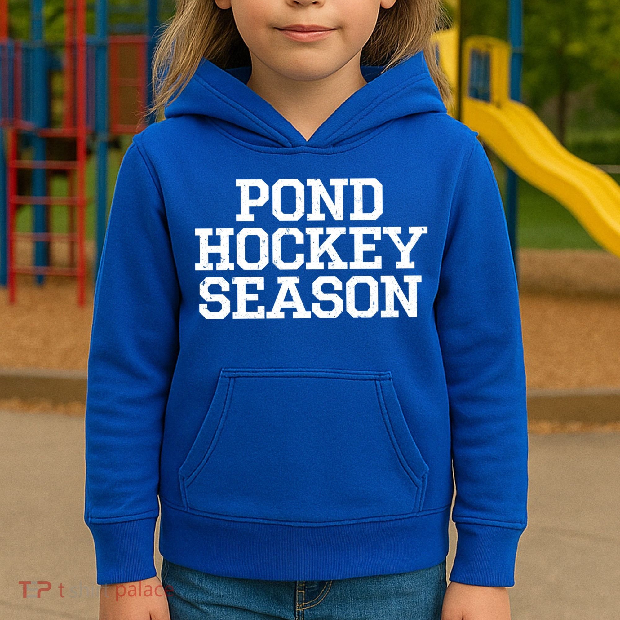 Pond Hockey Season Gift Kids Hoodie