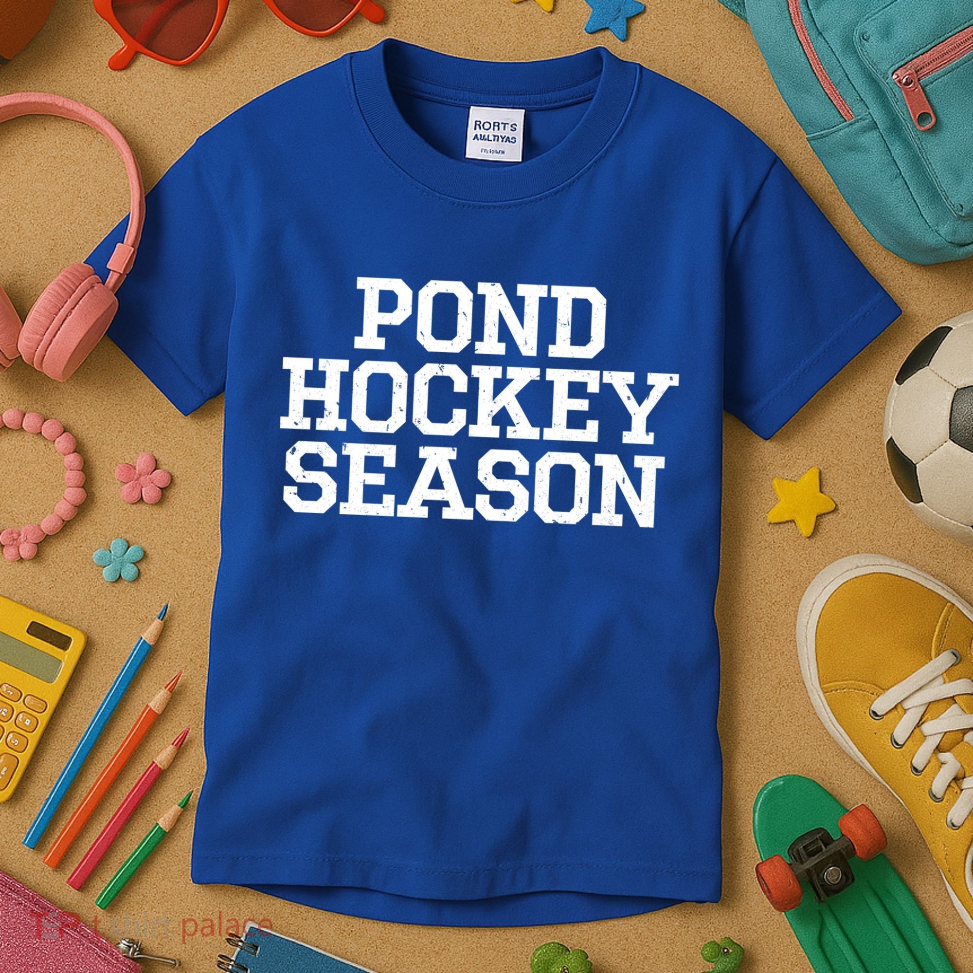 Pond Hockey Season Gift Kids T-Shirt