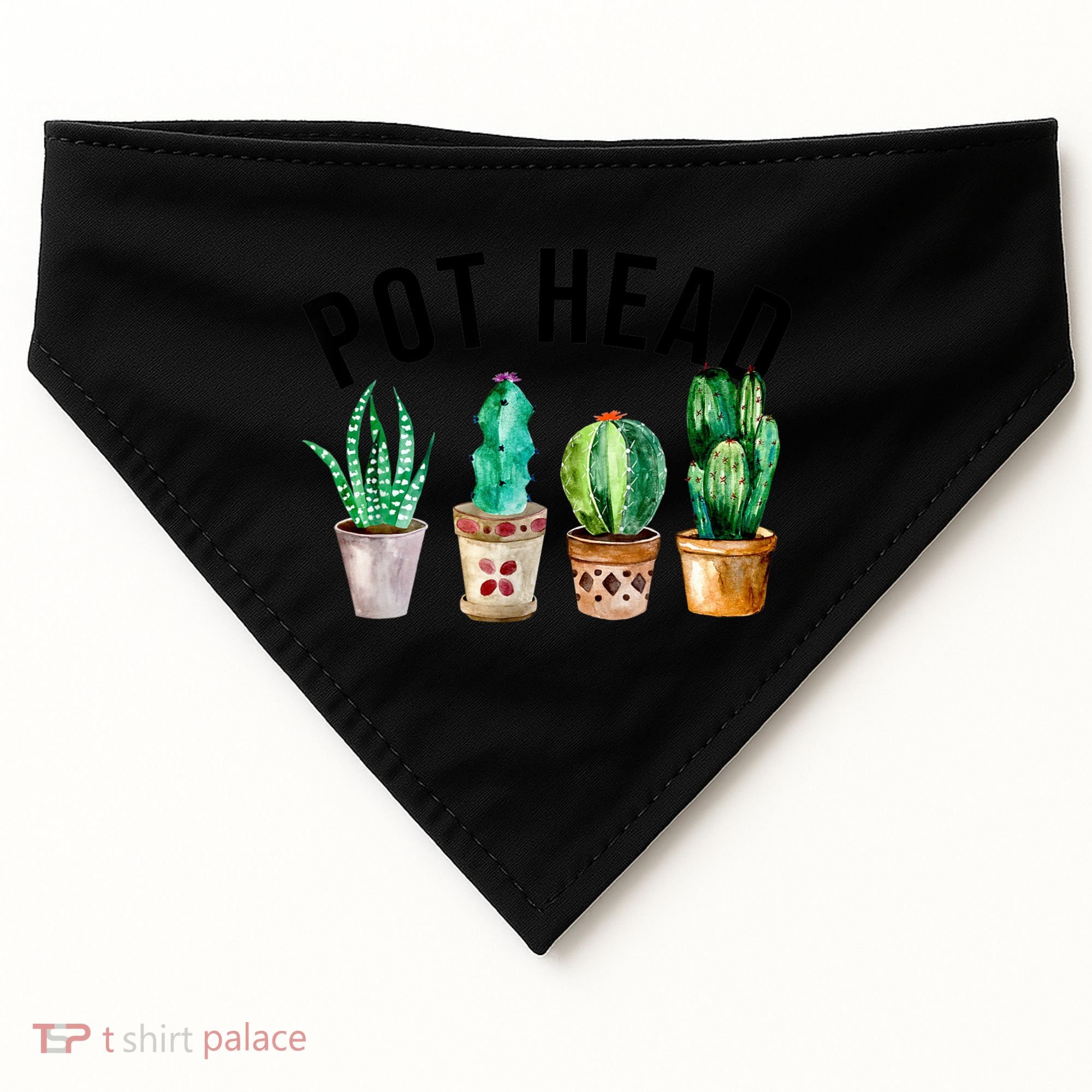 Pot Head Succulent Plant Lover Gift Funny Gardening Plant USA-Made Doggie Bandana