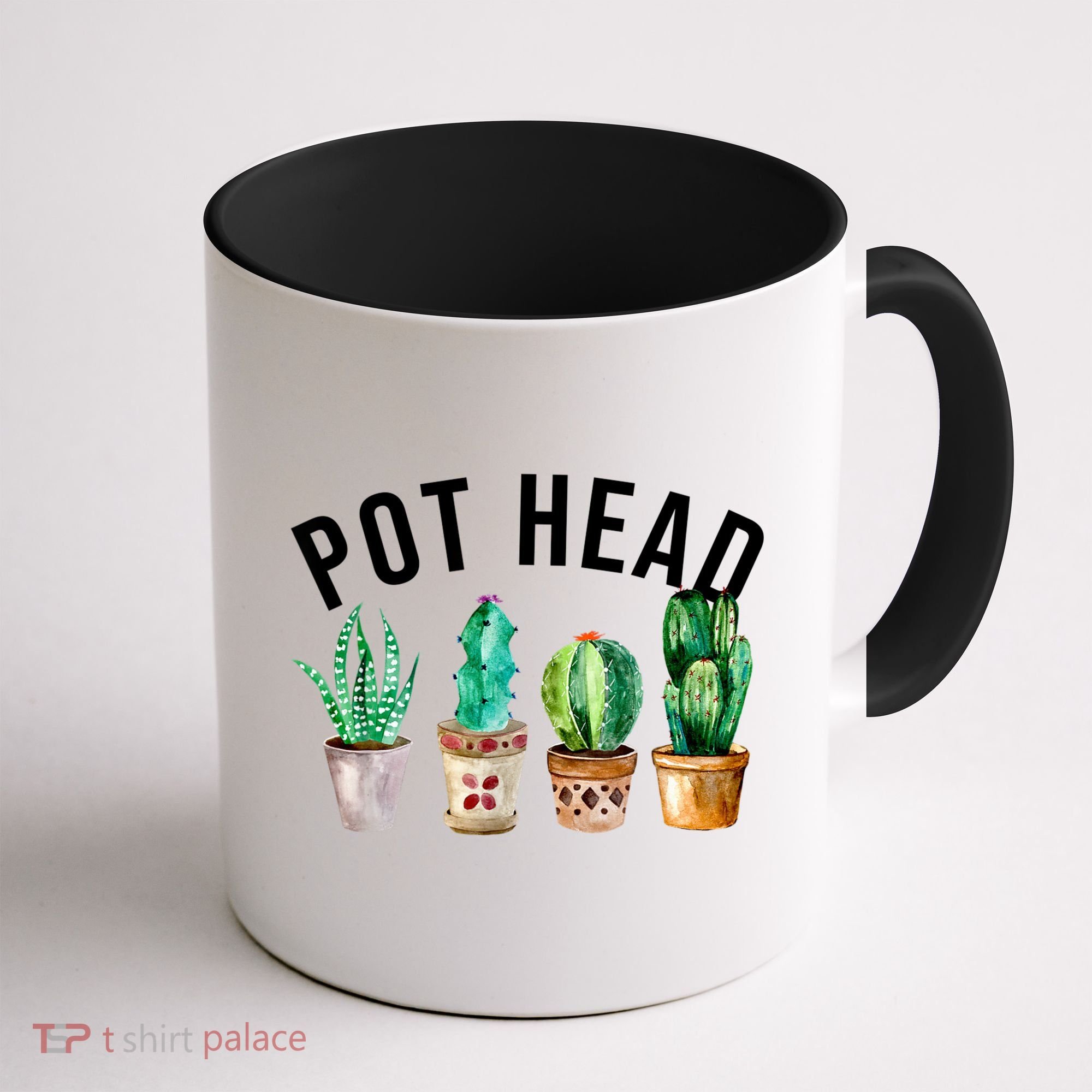 Pot Head Succulent Plant Lover Gift Funny Gardening Plant Coffee Mug