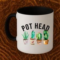 Pot Head Succulent Plant Lover Gift Funny Gardening Plant Coffee Mug thumb 2