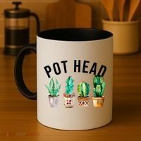Pot Head Succulent Plant Lover Gift Funny Gardening Plant Coffee Mug thumb 4