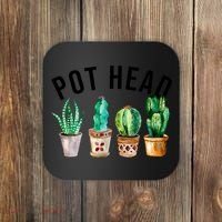 Pot Head Succulent Plant Lover Gift Funny Gardening Plant Coaster thumb 0