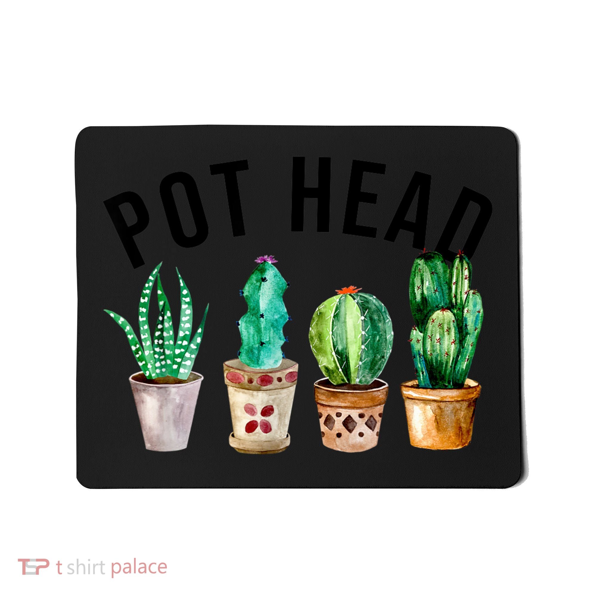 Pot Head Succulent Plant Lover Gift Funny Gardening Plant Mousepad