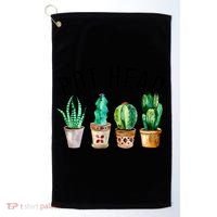 Pot Head Succulent Plant Lover Gift Funny Gardening Plant Golf Towel thumb 0