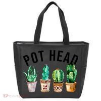 Pot Head Succulent Plant Lover Gift Funny Gardening Plant Tote Bag thumb 0