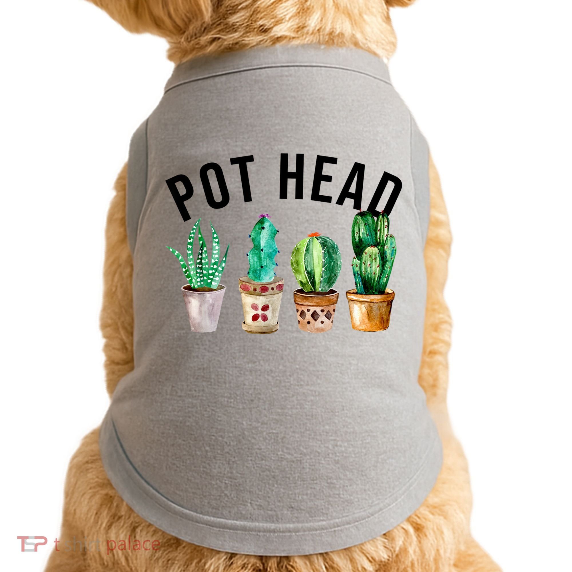 Pot Head Succulent Plant Lover Gift Funny Gardening Plant Doggie Tank