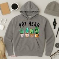 Pot Head Succulent Plant Lover Gift Funny Gardening Plant Hoodie thumb 3