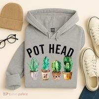 Pot Head Succulent Plant Lover Gift Funny Gardening Plant Hoodie thumb 4