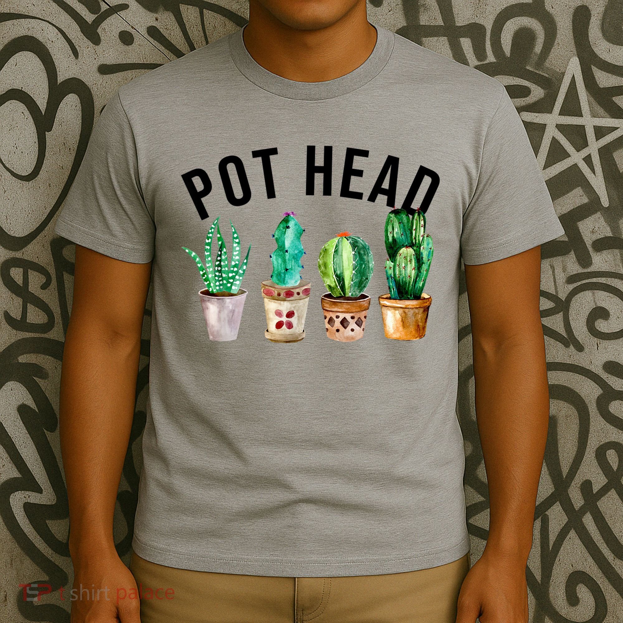 Pot Head Succulent Plant Lover Gift Funny Gardening Plant T-Shirt