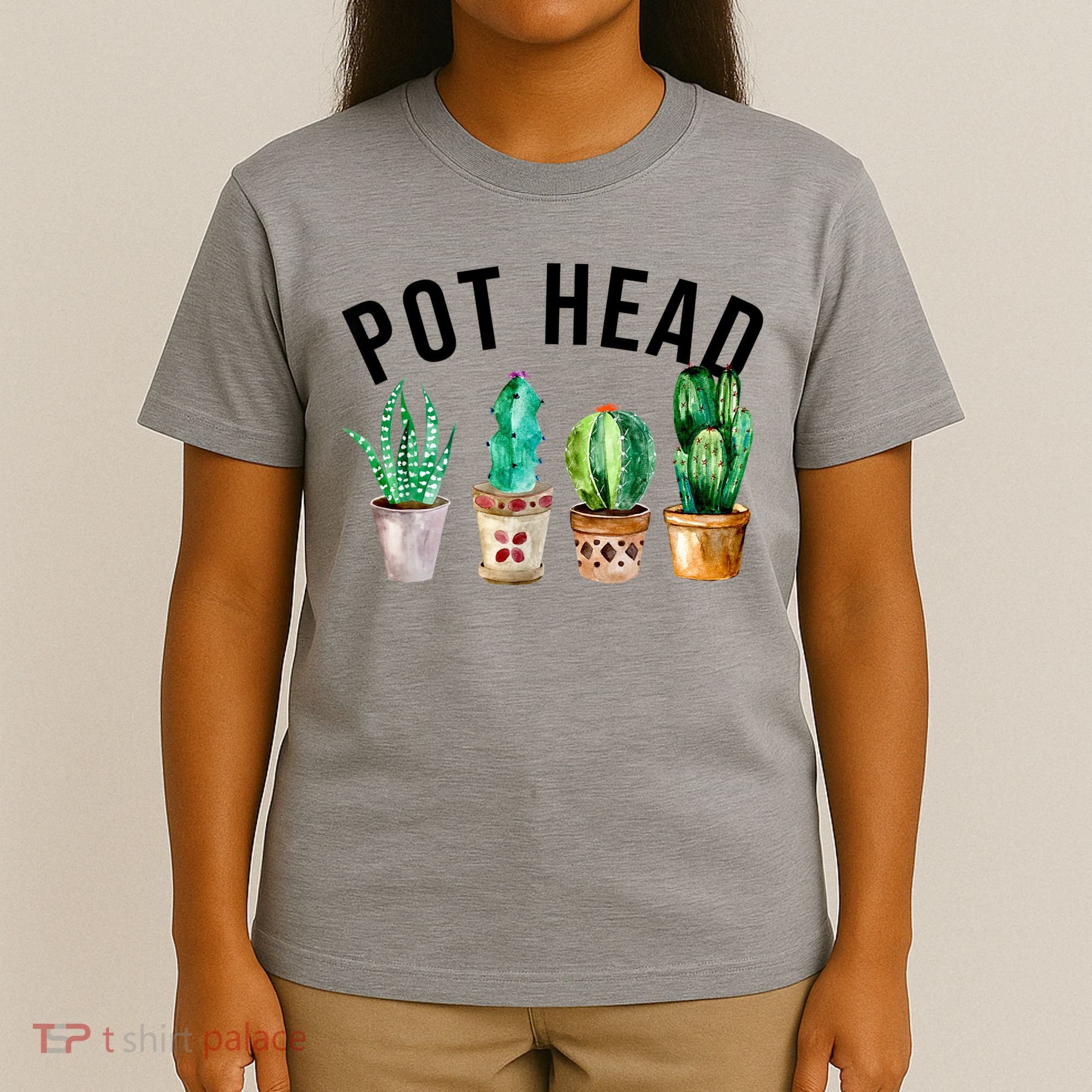 Pot Head Succulent Plant Lover Gift Funny Gardening Plant T-Shirt