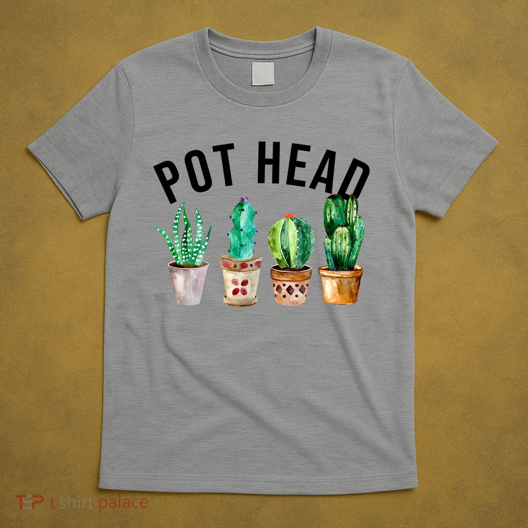 Pot Head Succulent Plant Lover Gift Funny Gardening Plant T-Shirt