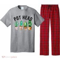 Pot Head Succulent Plant Lover Gift Funny Gardening Plant Pajama Set thumb 0