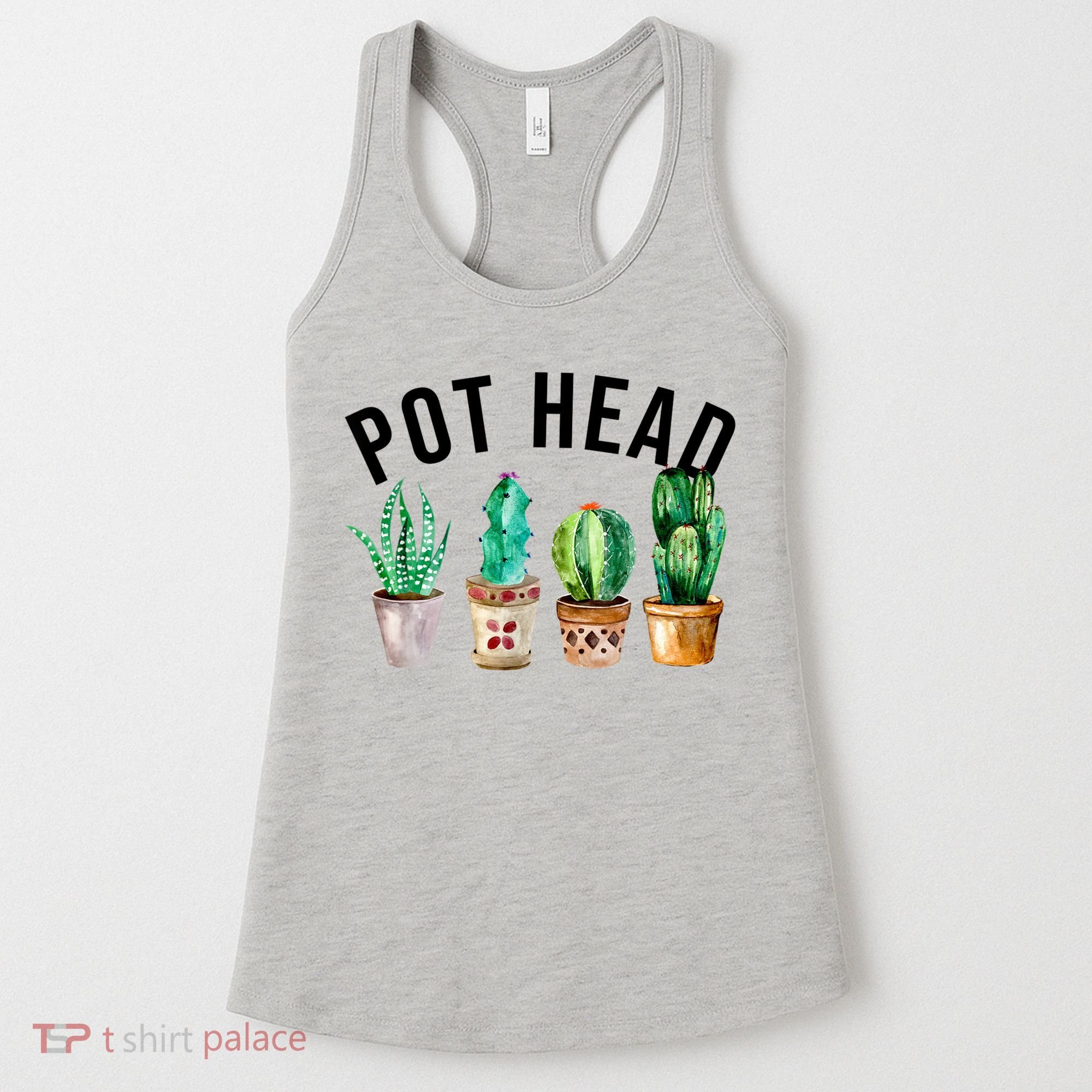 Pot Head Succulent Plant Lover Gift Funny Gardening Plant Women's Tank Top