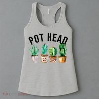 Pot Head Succulent Plant Lover Gift Funny Gardening Plant Women's Tank Top thumb 3