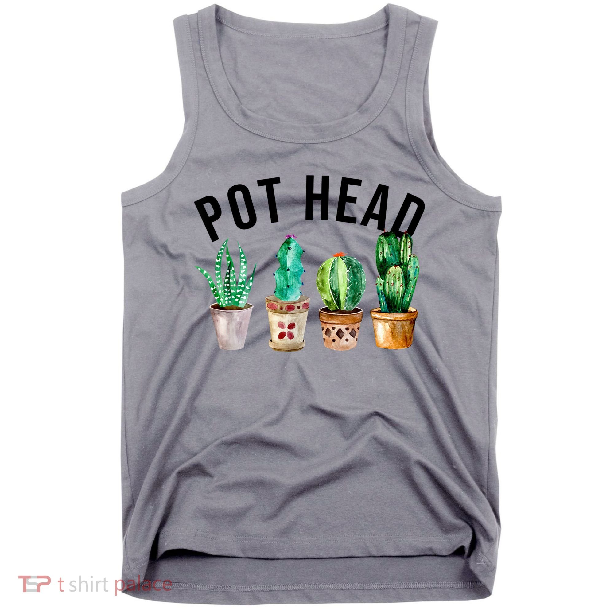 Pot Head Succulent Plant Lover Gift Funny Gardening Plant Tank Top