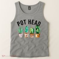 Pot Head Succulent Plant Lover Gift Funny Gardening Plant Tank Top thumb 2