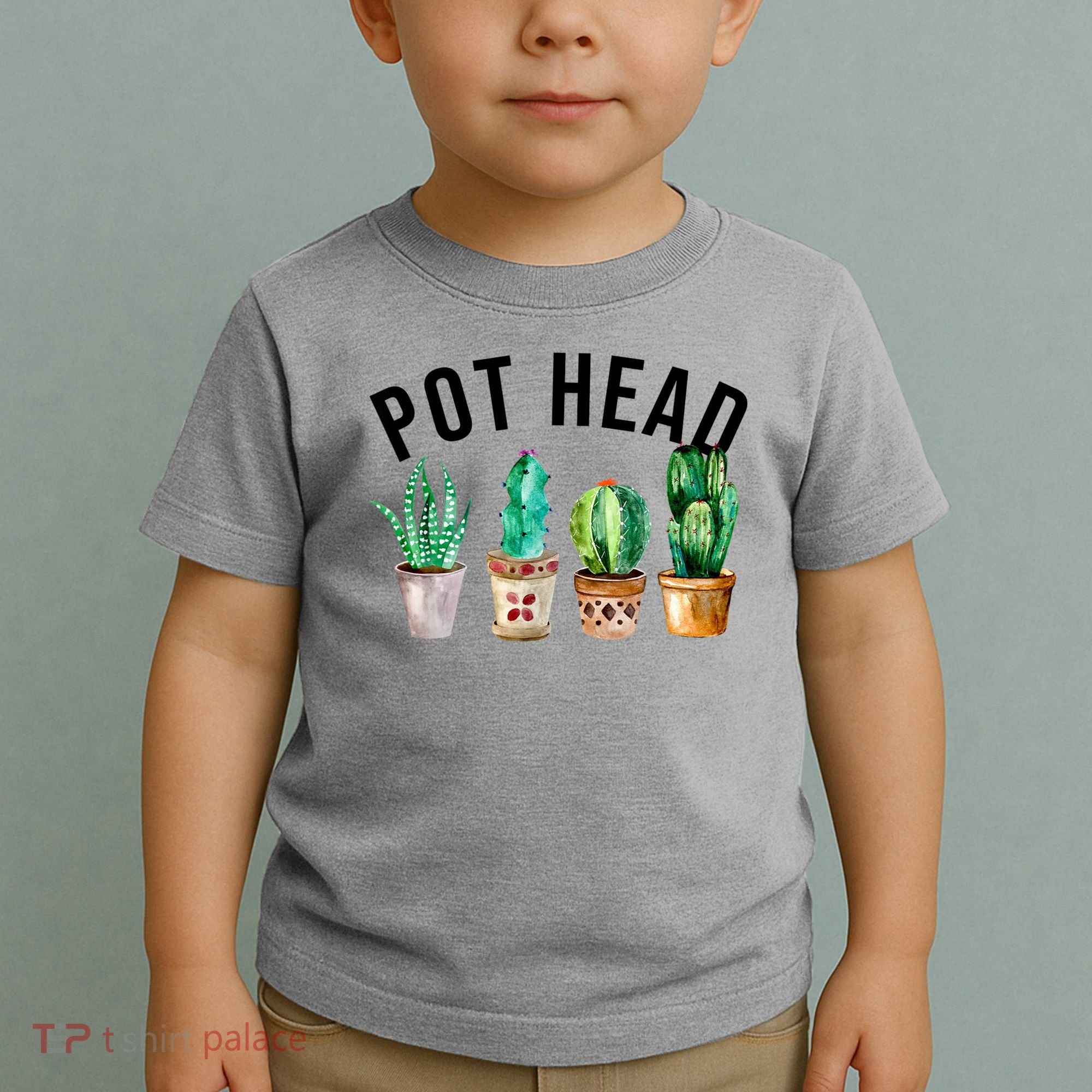 Pot Head Succulent Plant Lover Gift Funny Gardening Plant Toddler T-Shirt