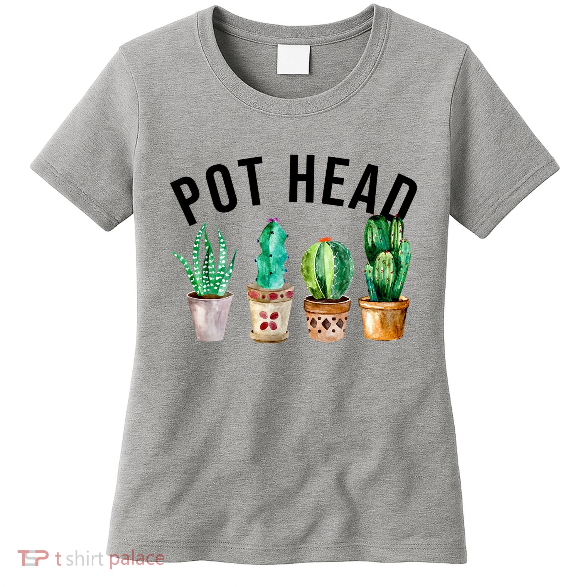 Pot Head Succulent Plant Lover Gift Funny Gardening Plant Women's T-Shirt
