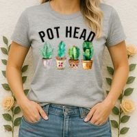 Pot Head Succulent Plant Lover Gift Funny Gardening Plant Women's T-Shirt thumb 2
