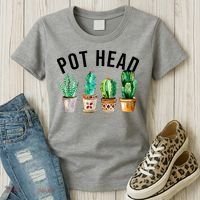 Pot Head Succulent Plant Lover Gift Funny Gardening Plant Women's T-Shirt thumb 3