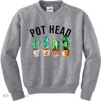 Pot Head Succulent Plant Lover Gift Funny Gardening Plant Kids Sweatshirt thumb 0