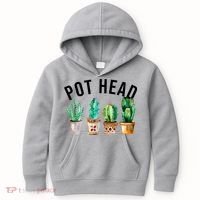 Pot Head Succulent Plant Lover Gift Funny Gardening Plant Kids Hoodie thumb 0