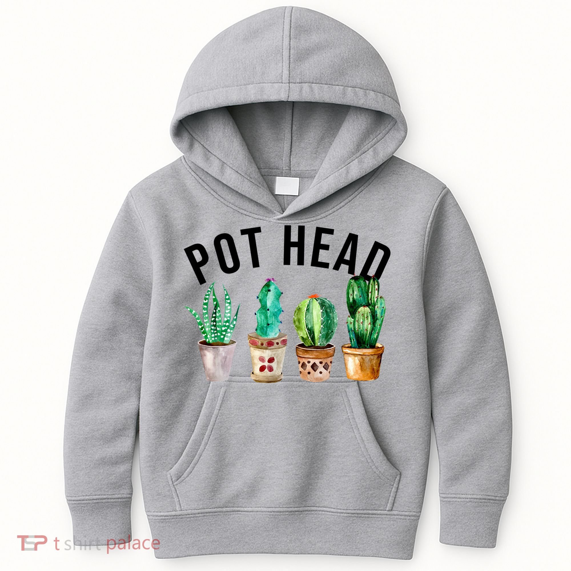 Pot Head Succulent Plant Lover Gift Funny Gardening Plant Kids Hoodie