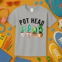 Pot Head Succulent Plant Lover Gift Funny Gardening Plant Kids T-Shirt thumb 3