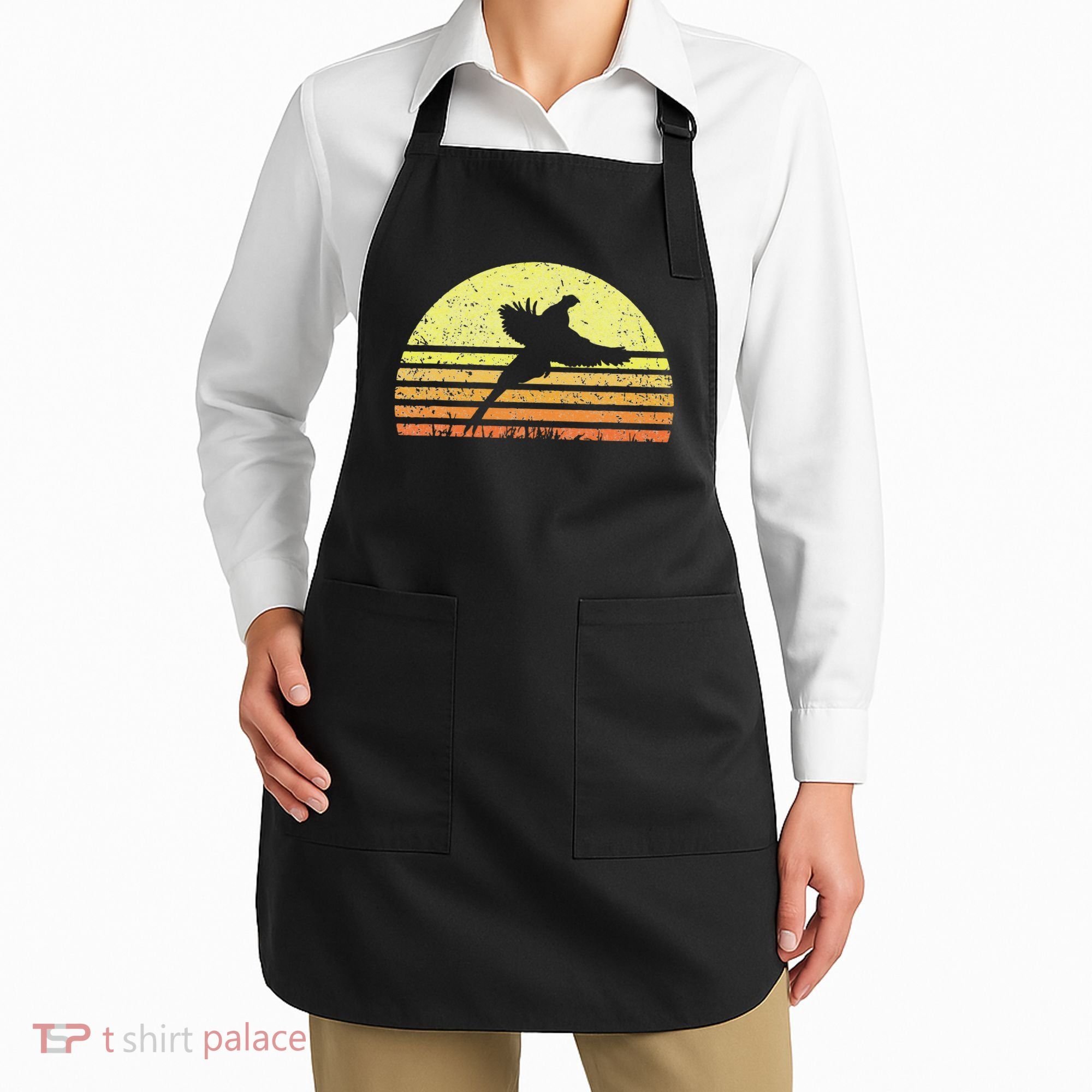 Pheasant Hunting South Dakota Upland Bird Game Hunter Retro Apron