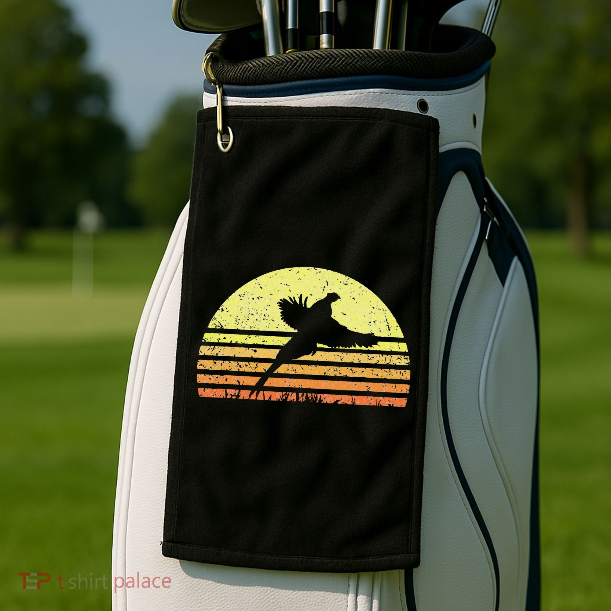 Pheasant Hunting South Dakota Upland Bird Game Hunter Retro Golf Towel