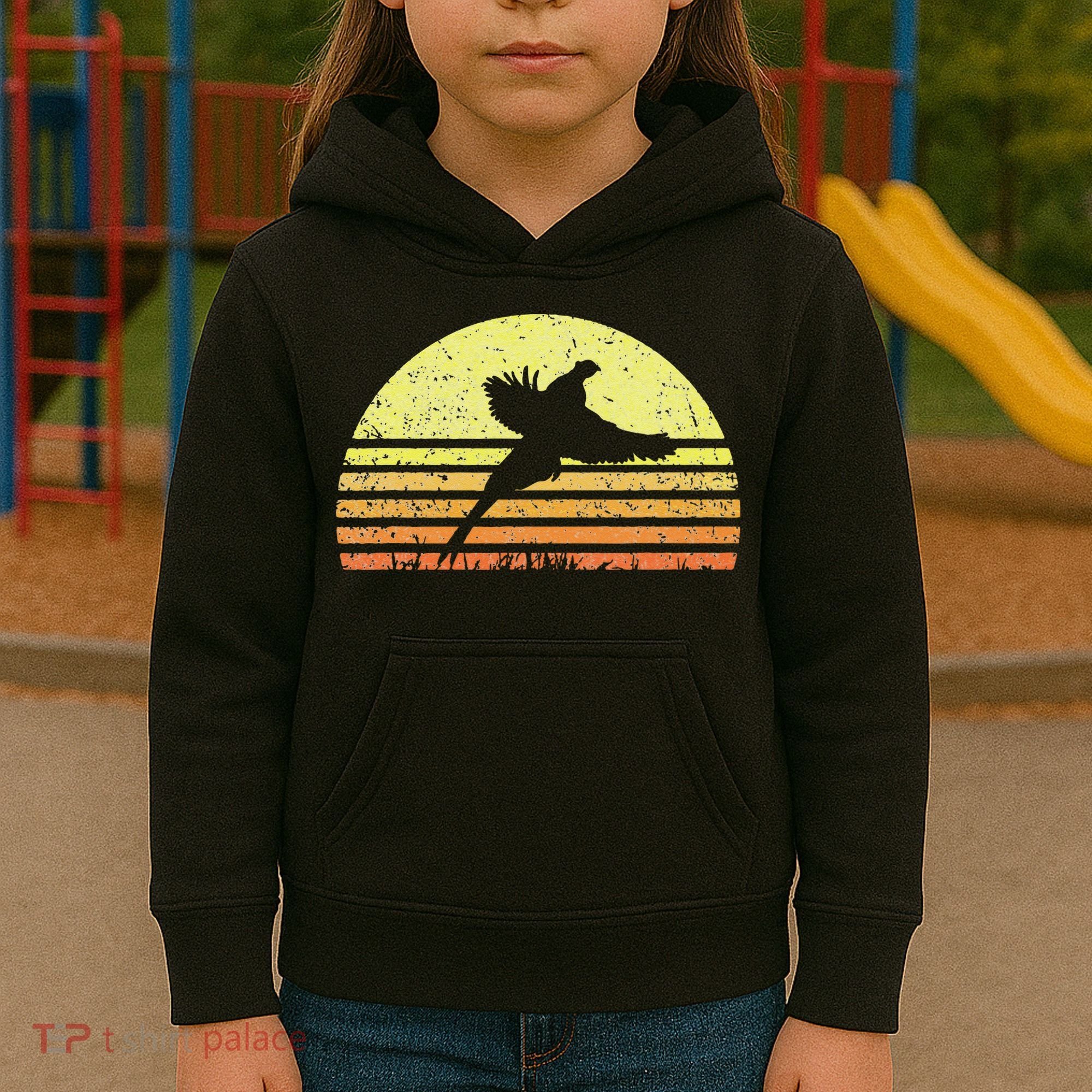 Pheasant Hunting South Dakota Upland Bird Game Hunter Retro Kids Hoodie