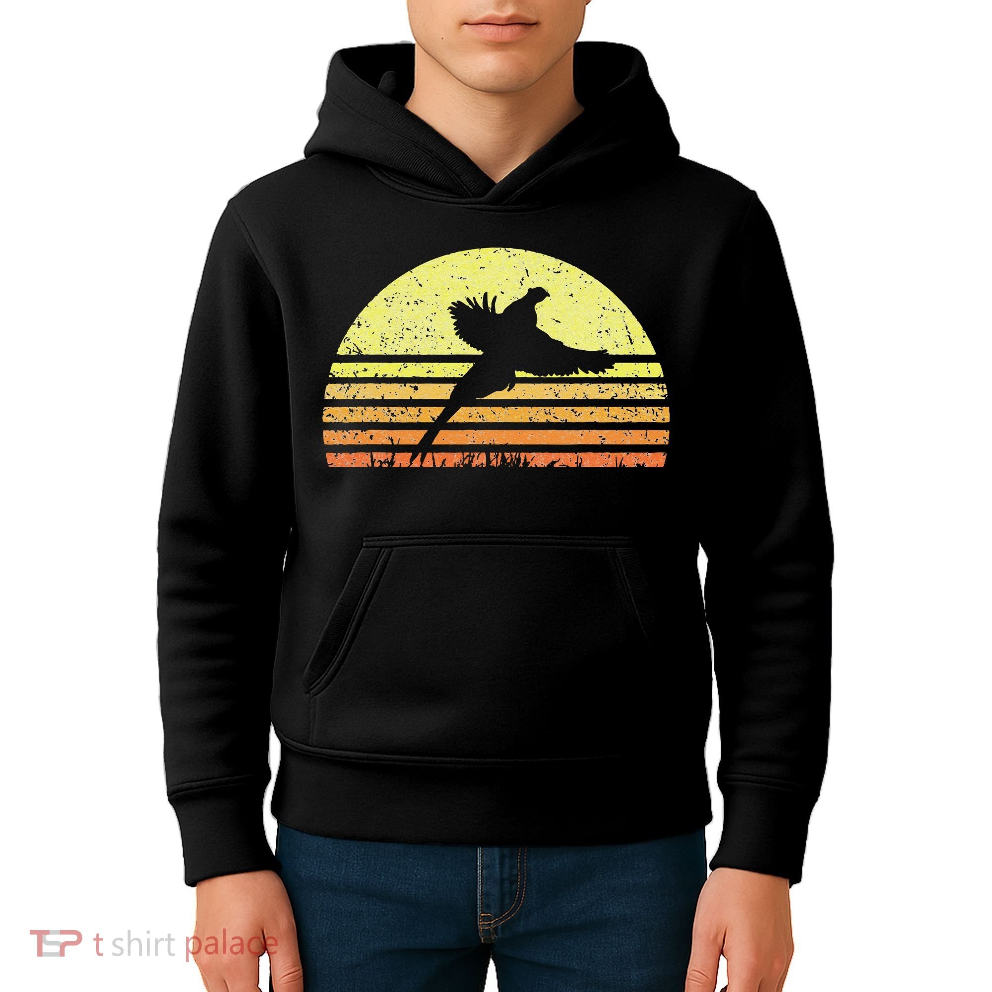 Pheasant Hunting South Dakota Upland Bird Game Hunter Retro Kids Hoodie